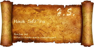 Hauk Sára névjegykártya